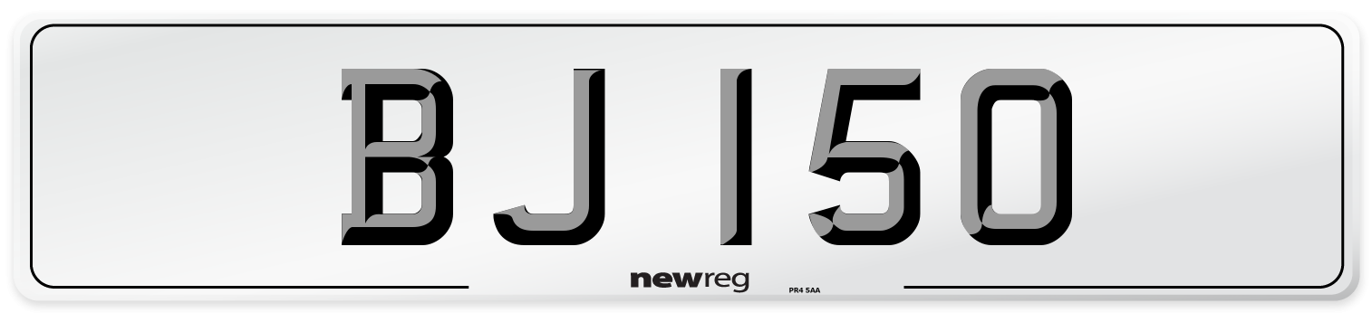 BJ 150 Number Plate from New Reg